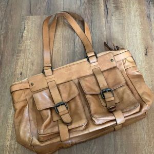 Halogen Light Brown Leather Tote